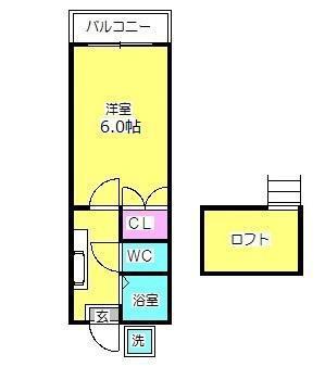 アートインブルースカイ(1K/1階)の間取り写真