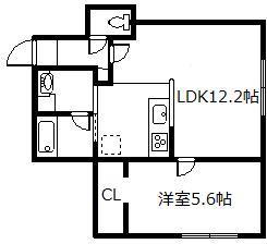 フランシール(1LDK/1階)の間取り写真