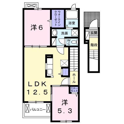 セオアジュール(2LDK/2階)の間取り写真