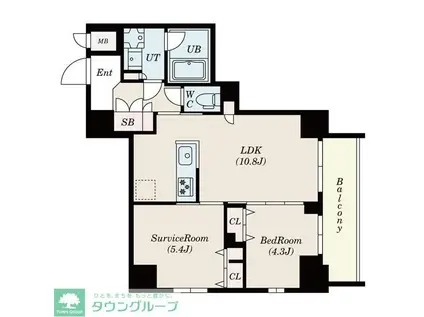S-RESIDENCE押上EPURE(1SLDK/2階)の間取り写真