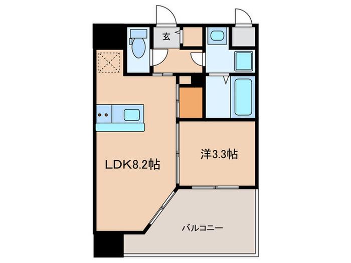 LIVEFLAT六甲桜口(1LDK/7階)の間取り写真