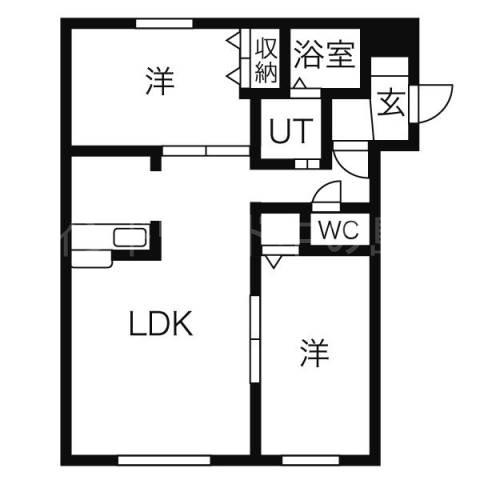キューブ美園6・8(2LDK/4階)の間取り写真