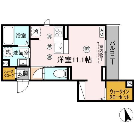 ロイヤルステージ東津田A棟(ワンルーム/3階)の間取り写真