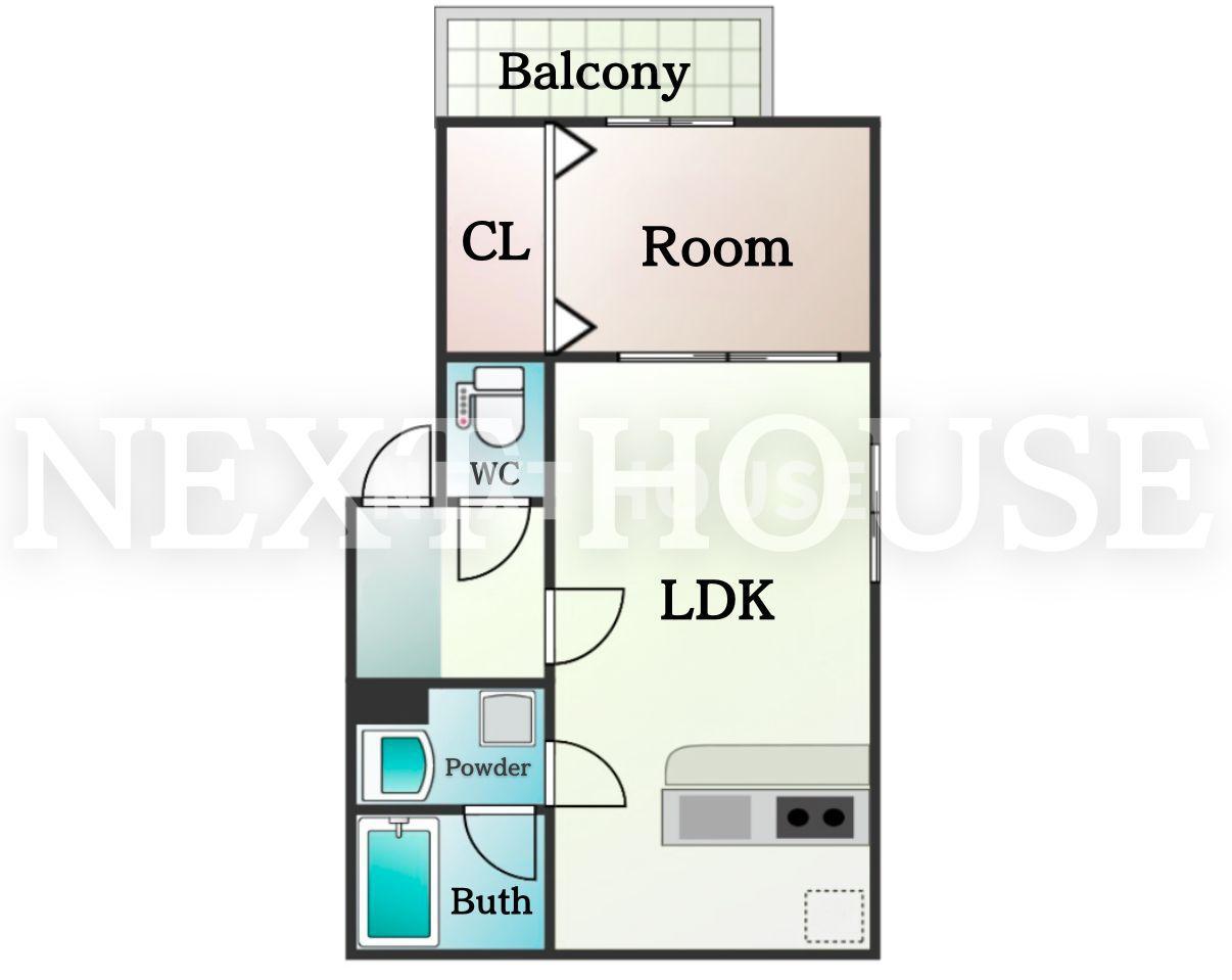 HUGME RESIDENCE(1LDK/1階)の間取り写真