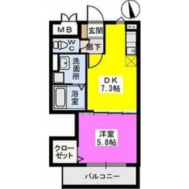 メゾンスペース(1DK/1階)の間取り写真