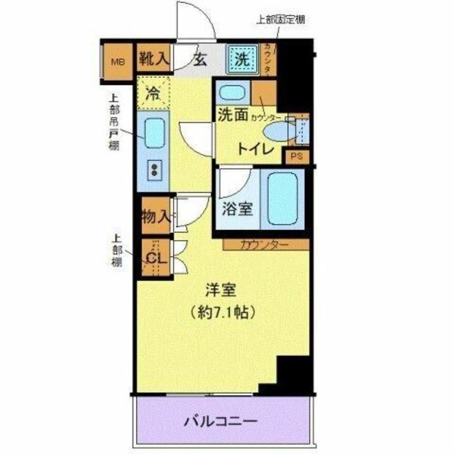 クレヴィスタ大島I(1K/7階)の間取り写真