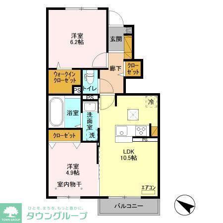フジクレールA(2LDK/1階)の間取り写真