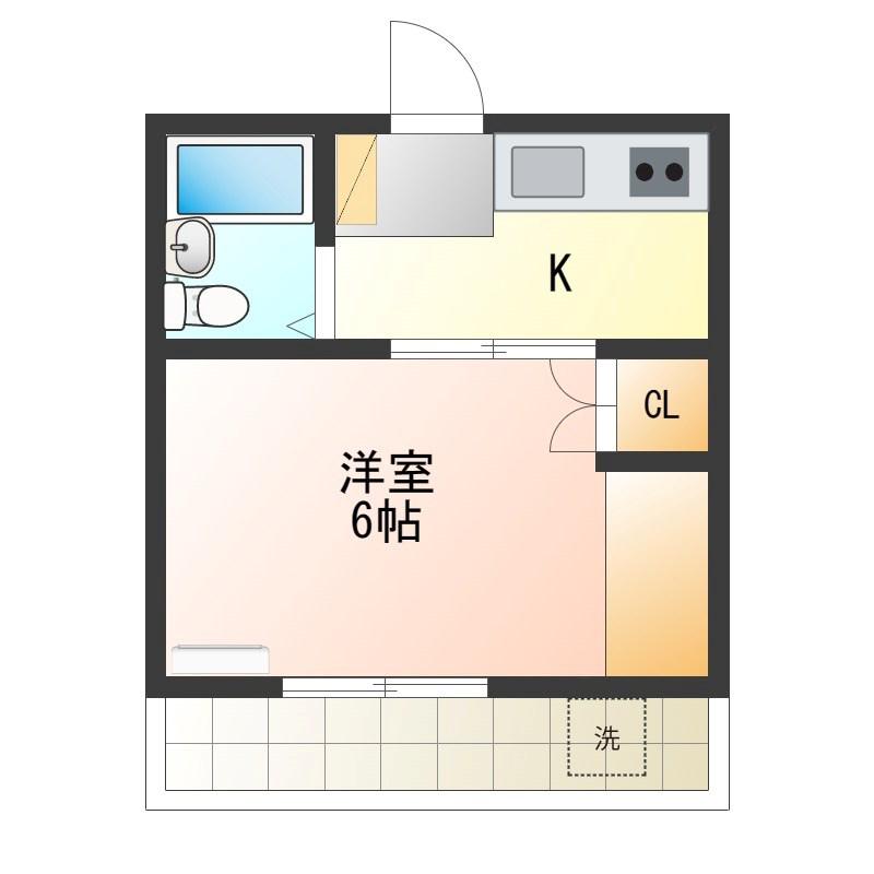 FMハイツ(1K/2階)の間取り写真