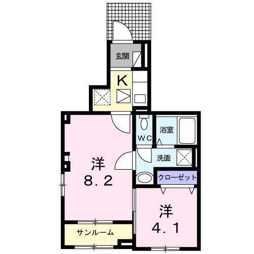 ルフィーネ(2K/1階)の間取り写真