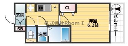 プレサンス上町台夕陽丘(1K/1階)の間取り写真