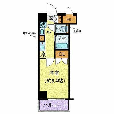 スパシエフィールドS新都心(1K/5階)の間取り写真