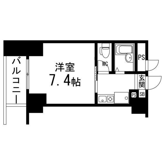 REPEAMENT勾当台(1K/3階)の間取り写真