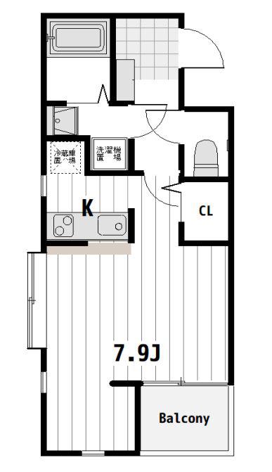 ペリエ市川II(ワンルーム/1階)の間取り写真