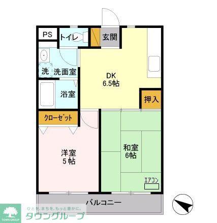 マンションスイ(2DK/1階)の間取り写真