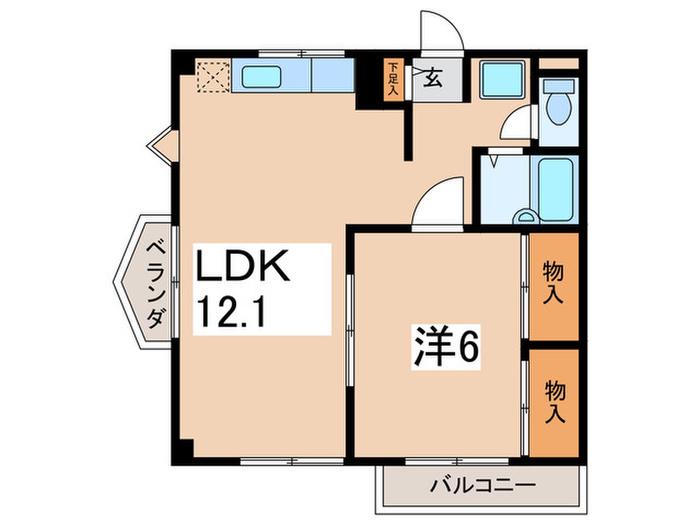 ピアTY(1LDK/2階)の間取り写真