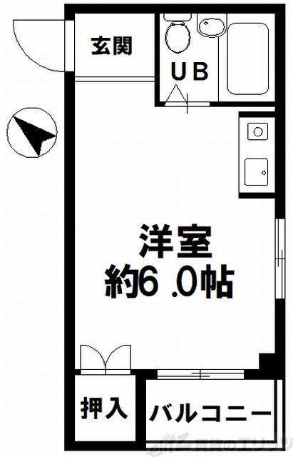 ロイヤルステージ上新庄(ワンルーム/3階)の間取り写真