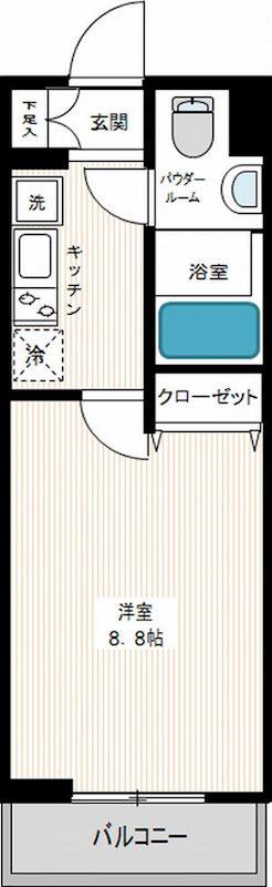 AZEST武蔵小金井(1K/1階)の間取り写真