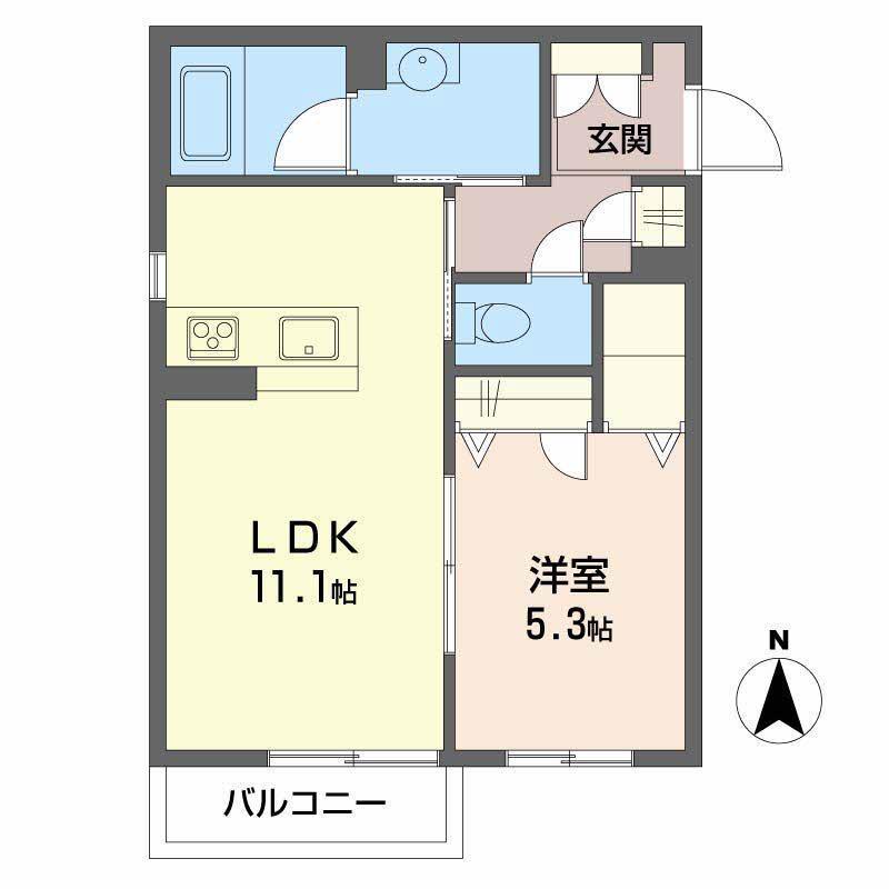 ヴィラ シャングリラ(1LDK/1階)の間取り写真