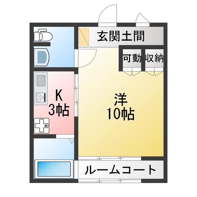 コートスピカ(1K/1階)の間取り写真
