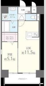 テイルガーデン博多(1LDK/8階)の間取り写真