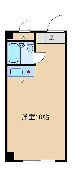 ファミールハイツ北大阪3号棟(ワンルーム/2階)の間取り写真