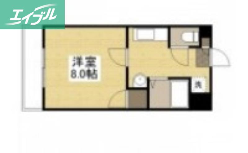 カレン下中野(1K/2階)の間取り写真