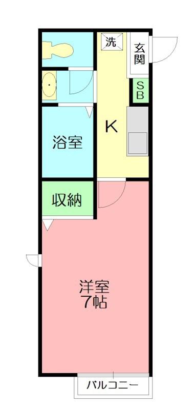 ベルヴィルI(1K/2階)の間取り写真