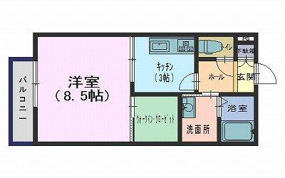 ディアコート雅(1K/1階)の間取り写真
