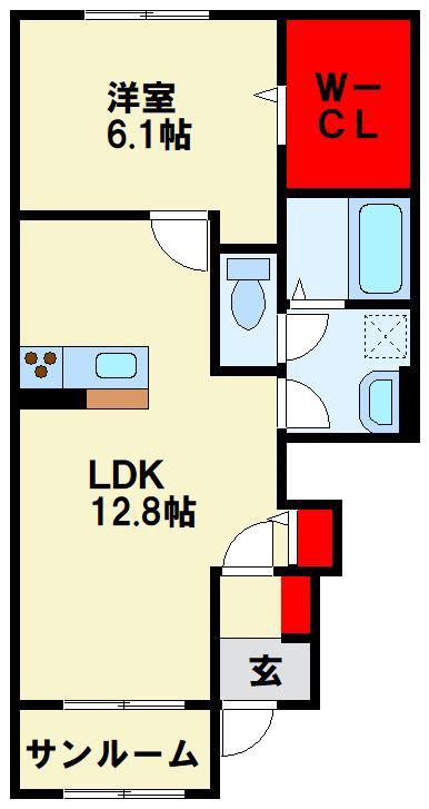 ベル・オーブII(1LDK/1階)の間取り写真