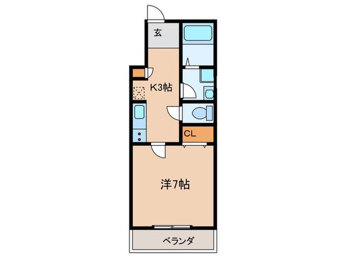 フォレストメゾン子安A棟(1K/2階)の間取り写真