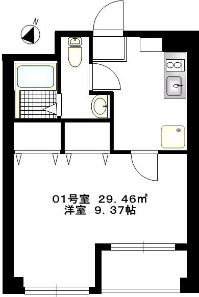 BCASA森下(1K/2階)の間取り写真