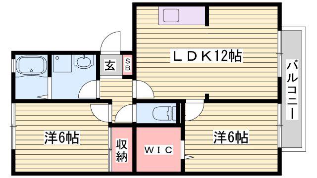 サンコミュニティ ノース(2LDK/1階)の間取り写真