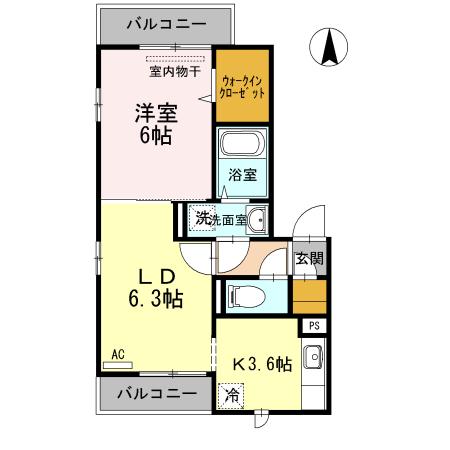 ラフィーネ氷川台(1LDK/3階)の間取り写真