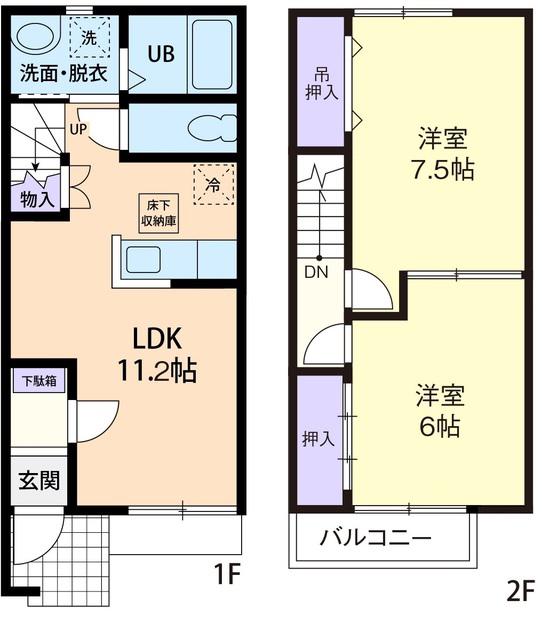 VERDURE(2LDK/1階)の間取り写真