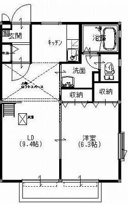 ムーセイオン(1LDK/2階)の間取り写真