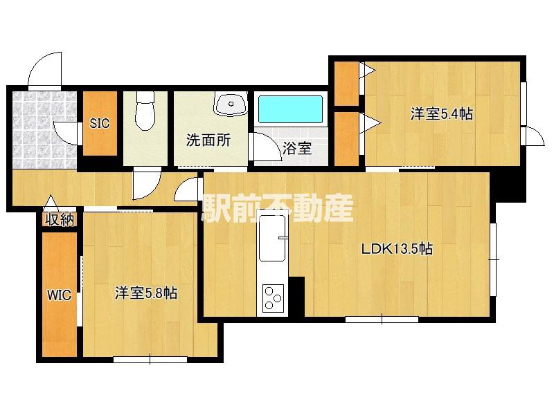 シャーメゾン堀川(2LDK/1階)の間取り写真