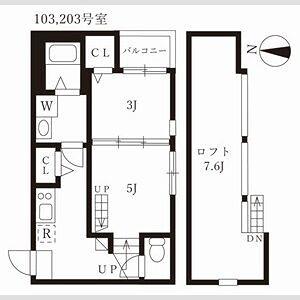 ハーモニーテラス河岸町II(2SK/2階)の間取り写真