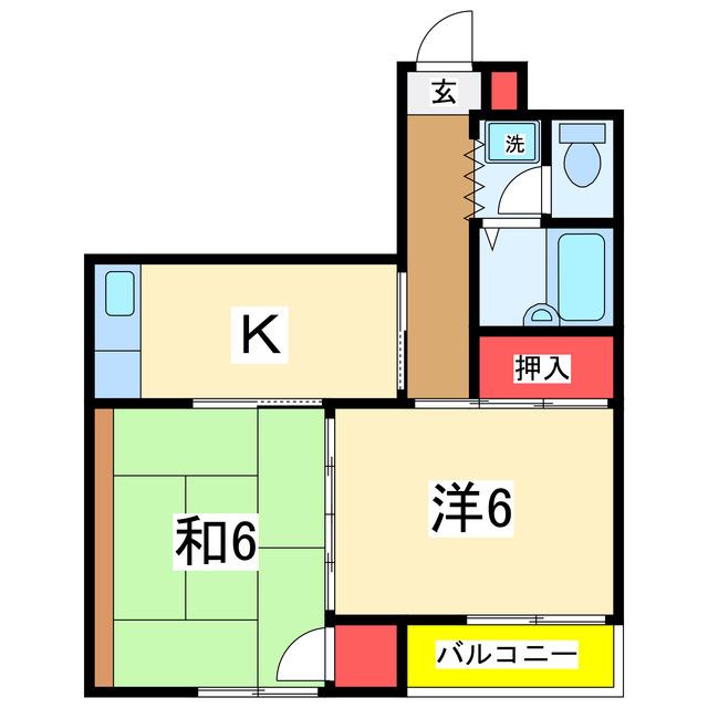 メゾンドコリン(2K/2階)の間取り写真