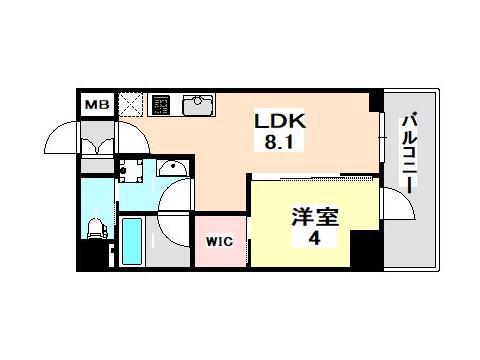 ブエナビスタ神戸駅前(1LDK/8階)の間取り写真