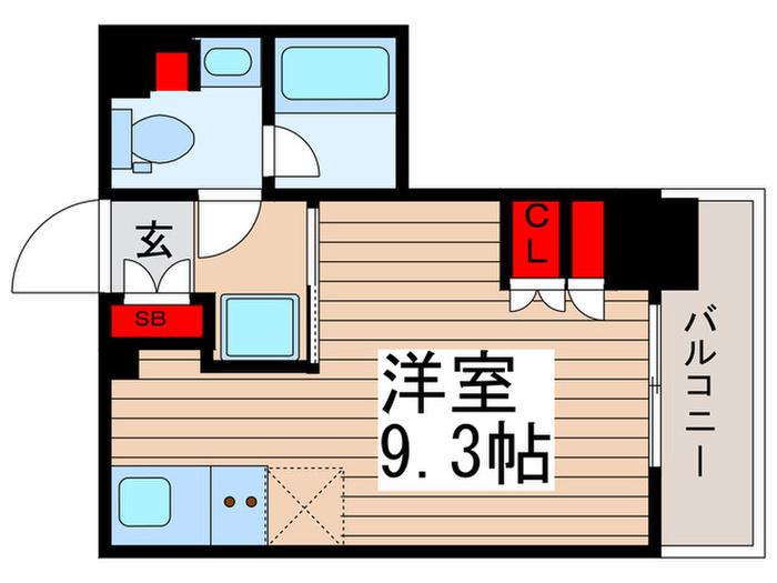 パークアクシス押上テラス(ワンルーム/6階)の間取り写真