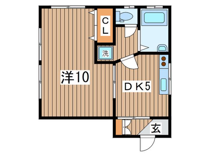 橋本ビル(1DK/4階)の間取り写真