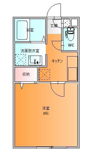 フィールドハウス(1K/1階)の間取り写真
