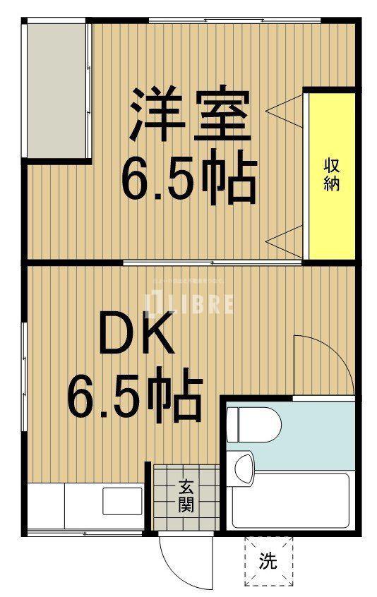 高田荘(1DK/2階)の間取り写真