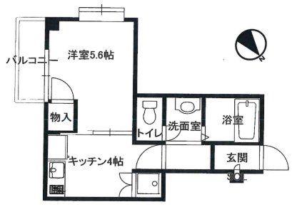 コンフォート岸部(1DK/5階)の間取り写真