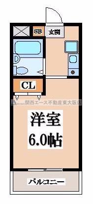 シンプルライフ(1K/3階)の間取り写真