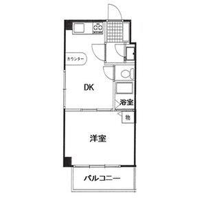 ヴィヴァンデ上甲子園(1DK/6階)の間取り写真