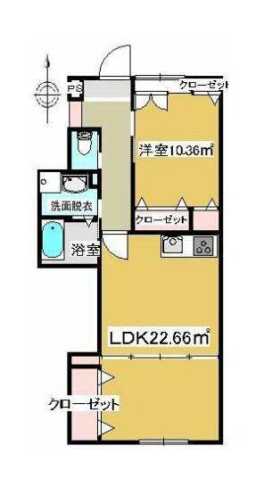 ESPERANZA(1LDK/2階)の間取り写真
