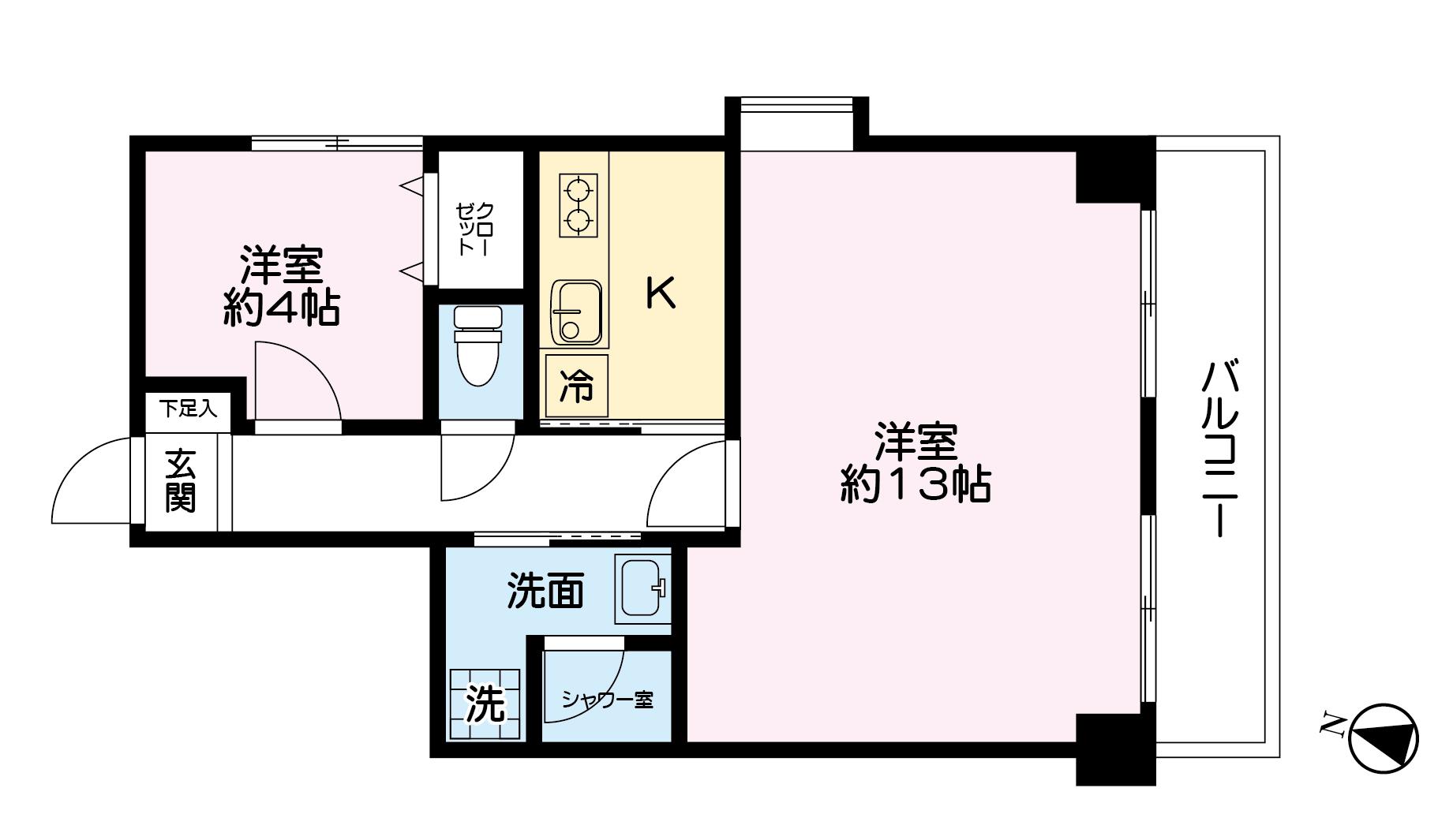 カーザヴェルデ(1LDK/3階)の間取り写真
