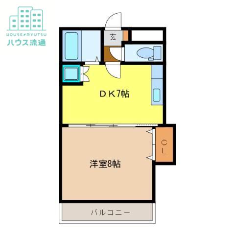 プライムハイツ中島(1DK/2階)の間取り写真