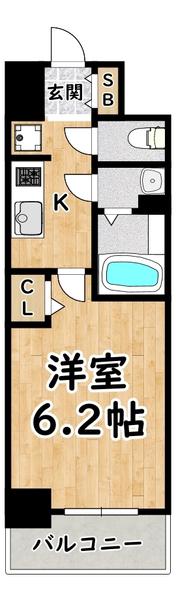 スプランディッドV(1K/10階)の間取り写真